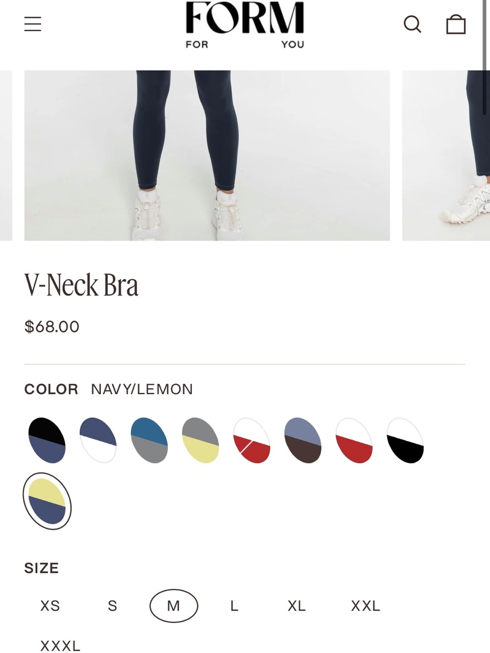 FORM V-Neck Bra - Navy/Lemon - Picture 5 of 5